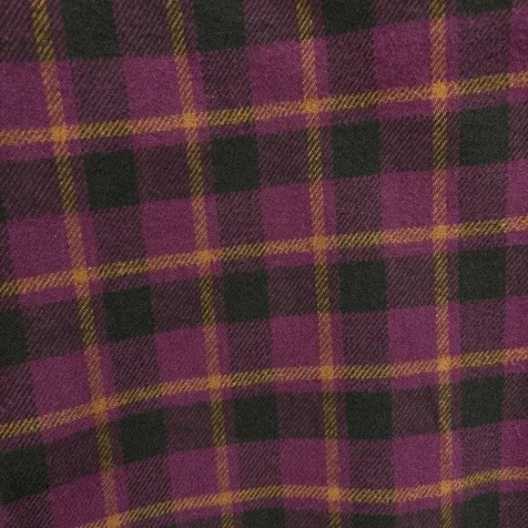 Tna Aritzia Oakwood Organic Cotton Flannel Plaid Pull On Pants Purple - Picture 4 of 12